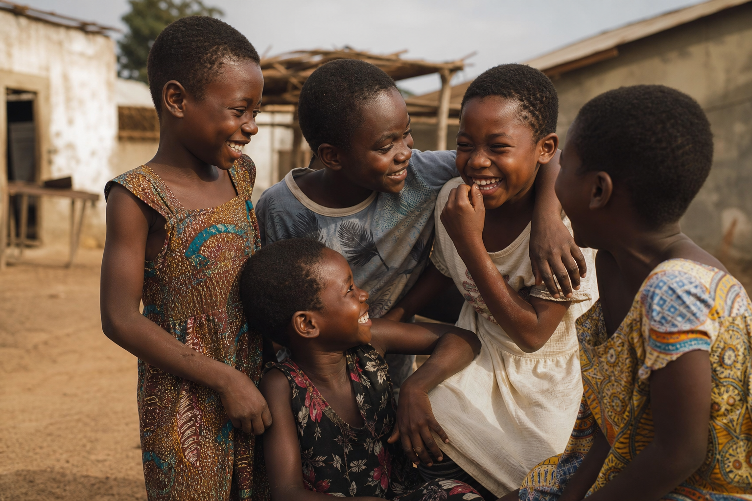 Children gathered together, sharing a moment of joy and belonging